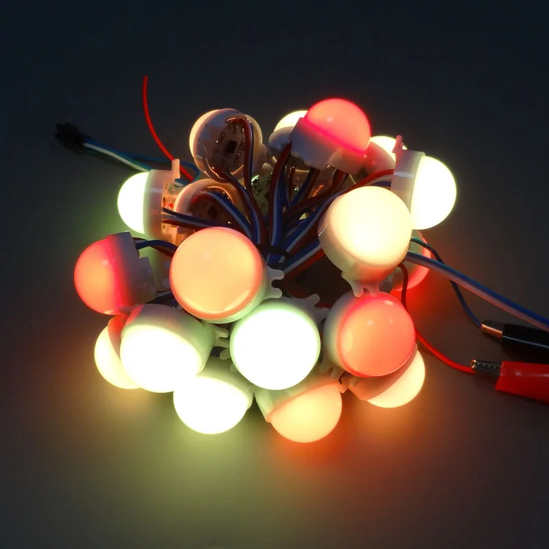 20pcs /Lot DC12V WS2811 30mm Diffused LED Pixel Module Full Color 3LEDs 5050 RGB led lamp string D30 modules IP68 0.72W/PCS