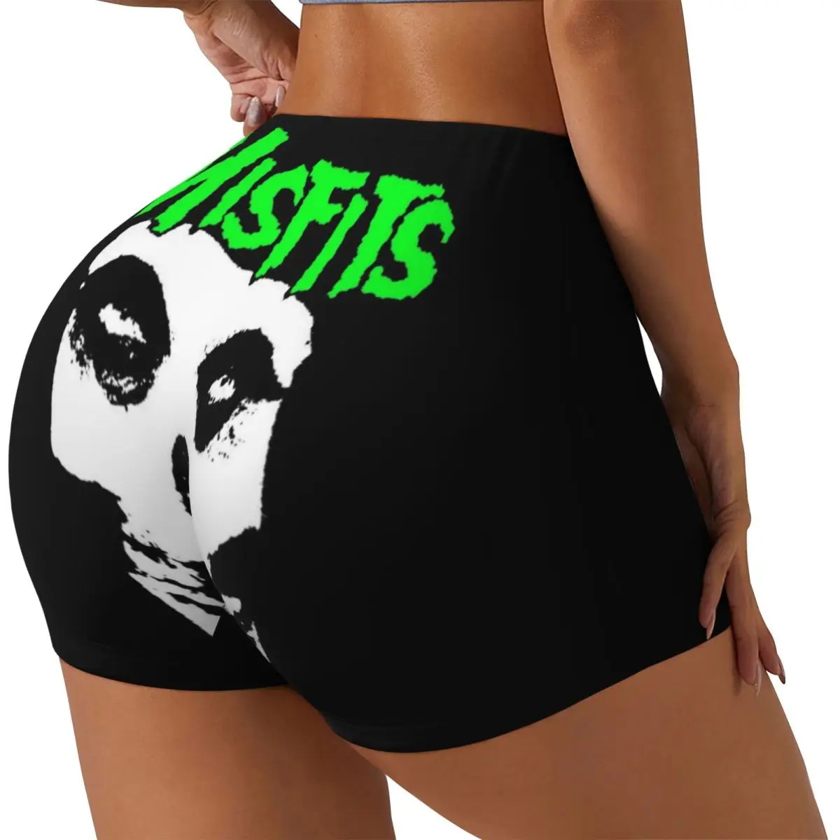 Custom Punk Rock Band Misfits Gym Running Volleyball Shorts Women Workout Yoga Shorts