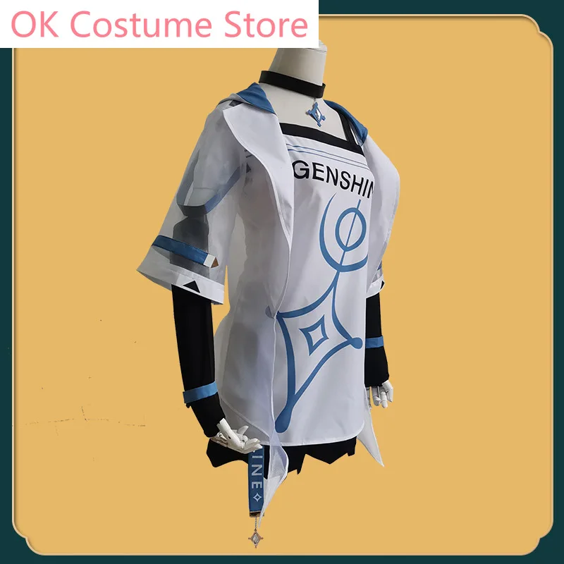Anime! Genshin Impact Lumine Game Suit Fashion School Uniform Cosplay Costume Halloween Party Outifit Dailydress Women 2021 NEW