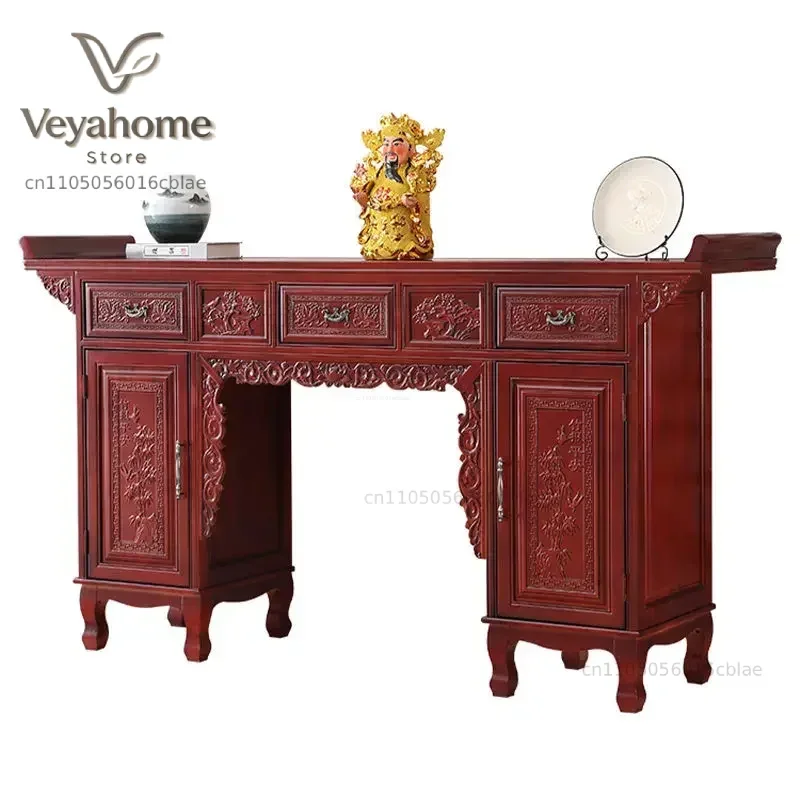 Camphor wood solid wood carved Buddha table flower