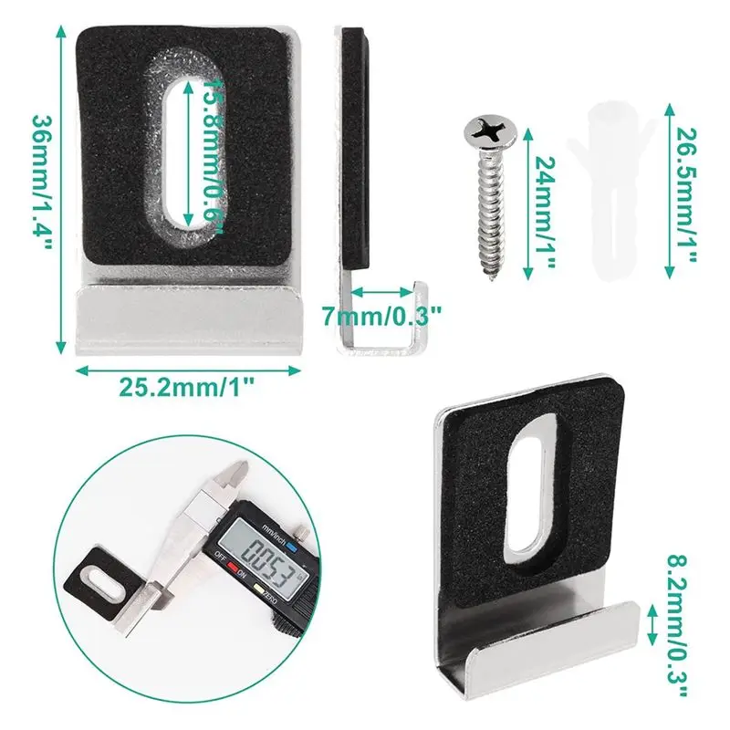 AT63 Heavy Duty Mirror Hanging Kit 10pcs, Mirror Clips Mounting Hardware for Wall, Single Hole Silver