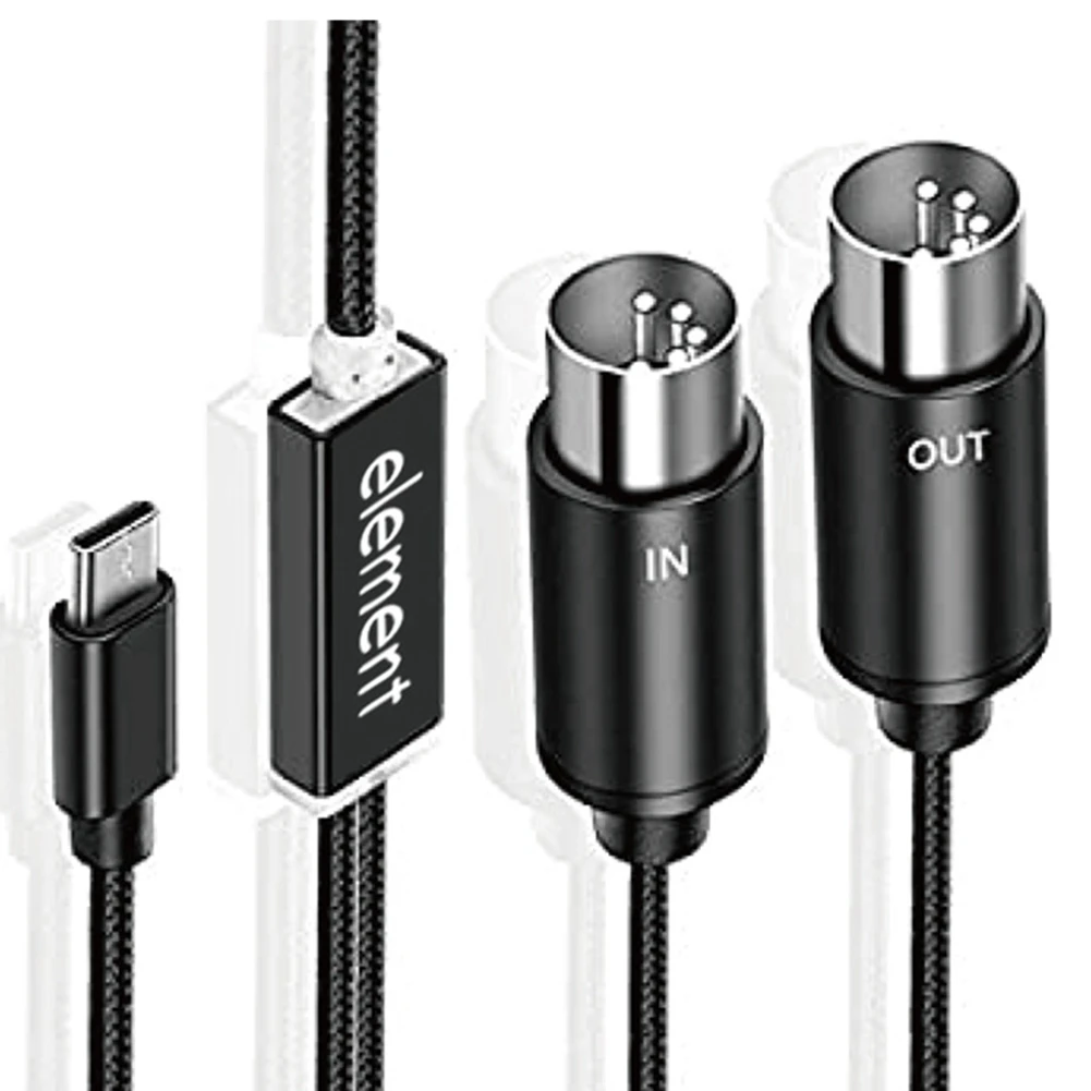 

MIDI to USB C Type C Cable USB MIDI Converter with Indicator Light for Electronic Organ Computer