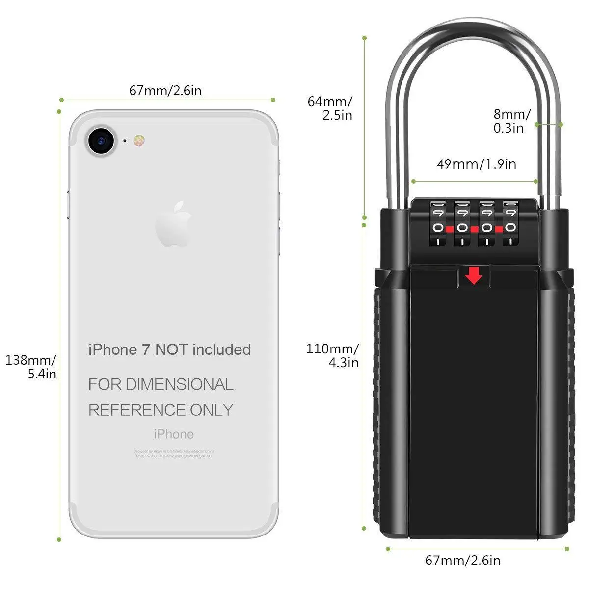 Safe Box Keys Storage Combination Lock Box Key Storage Lock Box 4-Digit Combination Lock Waterproof Indoor/Outdoor