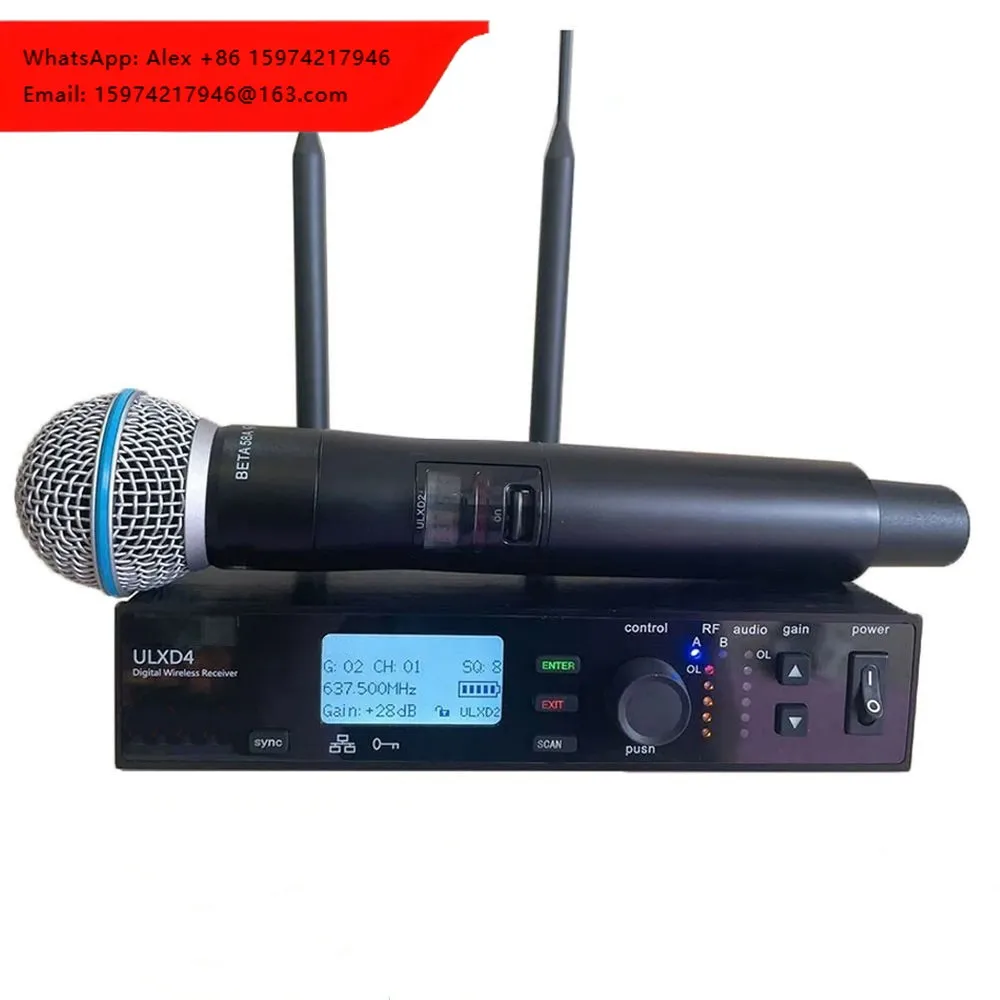 ULXD4 Wireless Microphone System BETA58A BETA87A Handheld Mic Professional UHF Stage Performance Karaoke Church Use