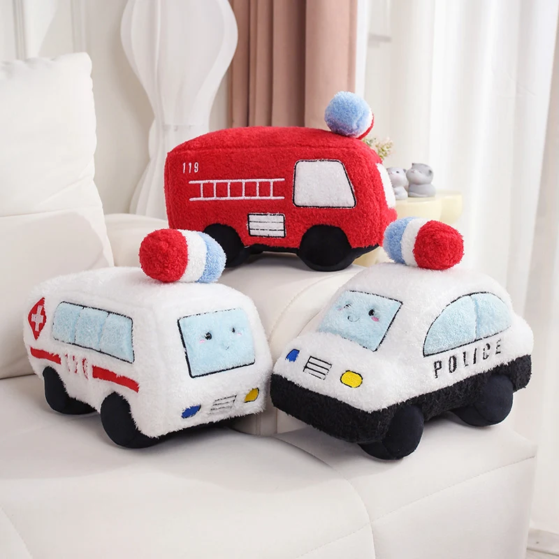 

Transportation Car Tank Fire Truck Plush Toys Soft Plush Stuffed Doll Boys Children Favors Gifts Happy Kids Birthday Decoration