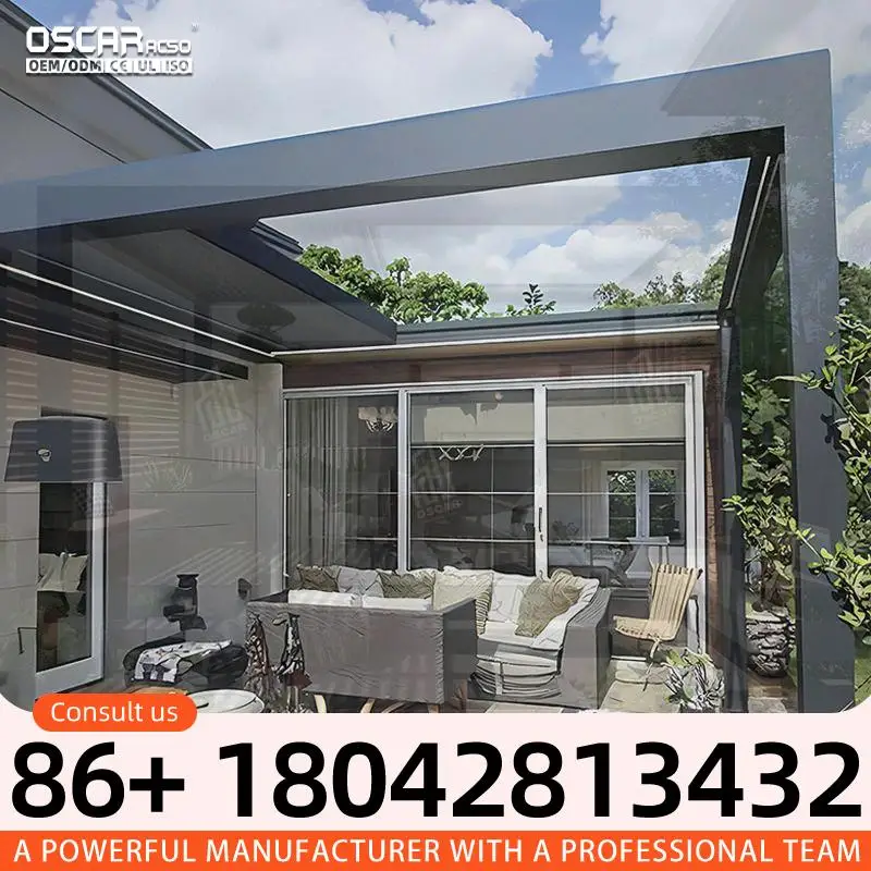 Outdoor Aluminum Cover Electric Louver Roof For Patio Garden Terrace Deck Arches Arbours Pergola Waterproof Opening System pergo