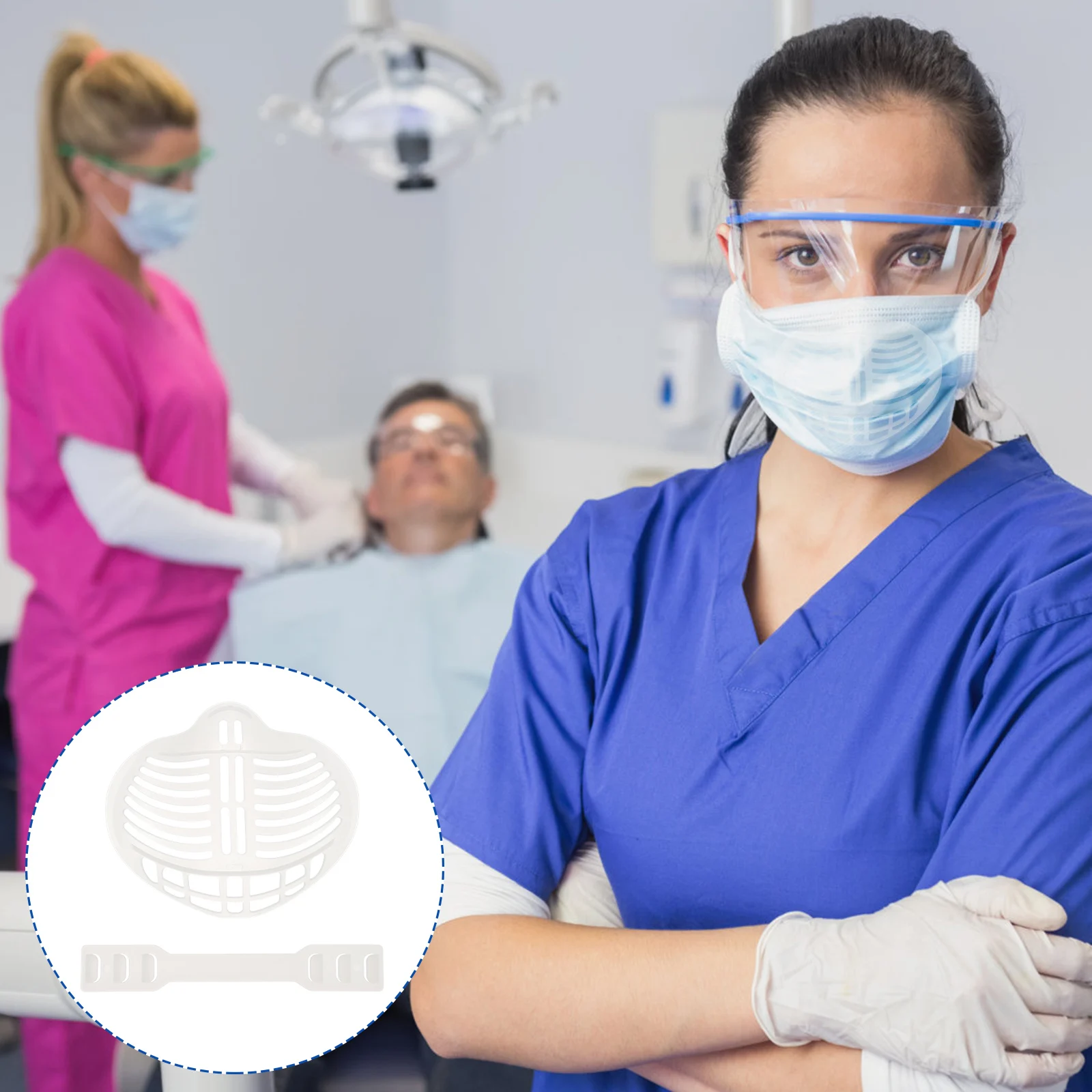 10Set MaskInnerSupportFrame AdultoBambino Lavabile Riutilizzabile 3DFaceBracket PlasticExtender RossettoProtettore Cinturino regolabile