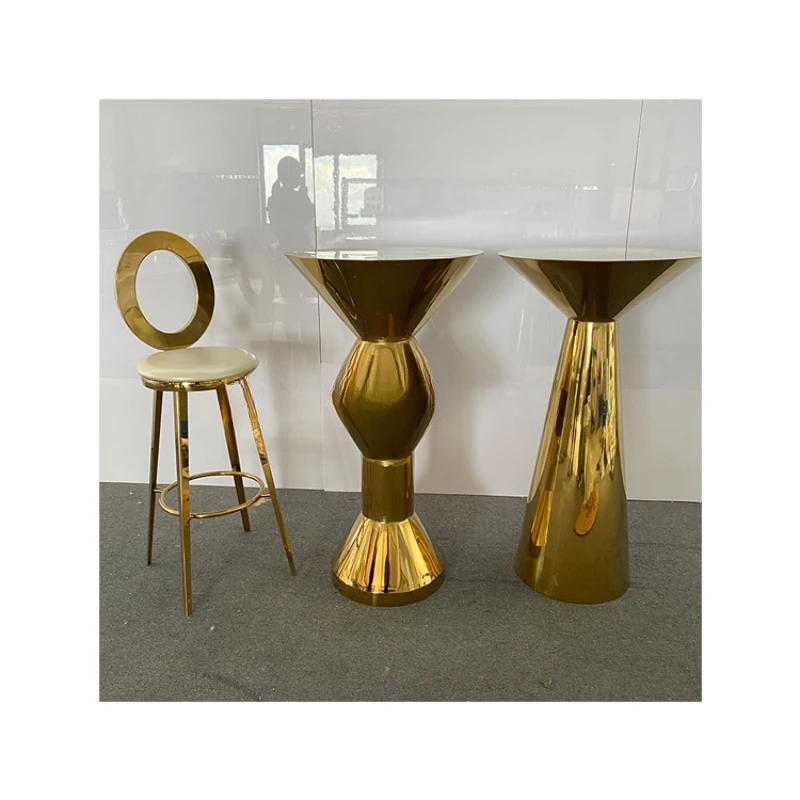 High Quality Gold Stainless Stain Bar Table Luxury Modern Table Wedding Decoration Cocktail Table