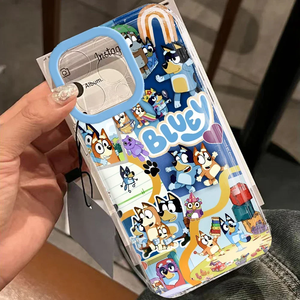 Cute Cartoon B-Blueys Phone Case For iPhone 16 15 14 13 12 11 Mini Pro Max X XR XSMax 7 8 Plus Transparent Soft TPU Back Cover