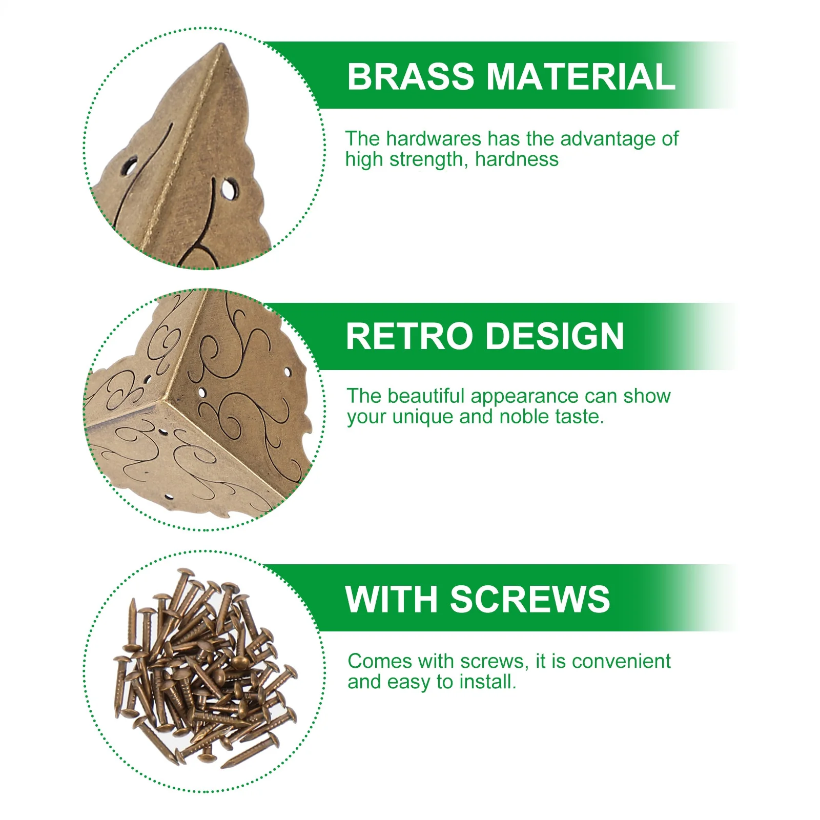 

1Set Corner Protectors Vintage Iron Furniture Corner Guards Durable Hardwares for Wooden Boxes Jewelry Cabinets