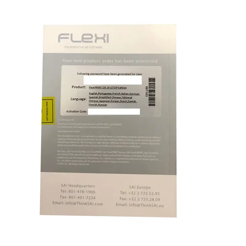 20251PCS Inkjet Large Printer Sai Flexi Sign Flexisign Pro Software Roll Digital Printing Plotter Machine 19 Photoprint RIP Soft