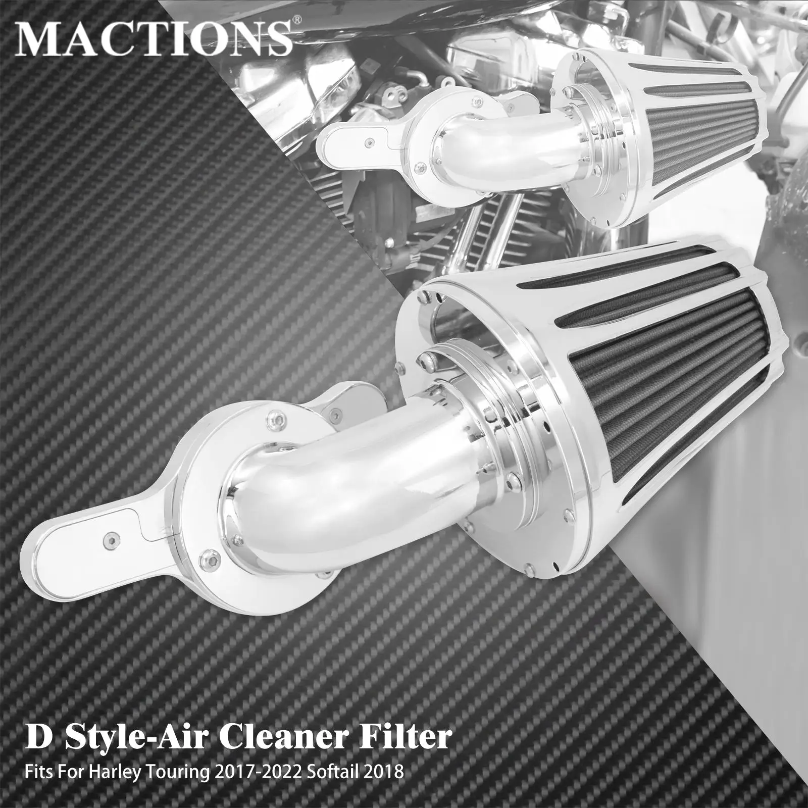 

Motorcycle Air Cleaner Filter Chrome Intake Kit For Harley Touring Street Glide Trike Ultra Limited Softail Breakout 2018-2022