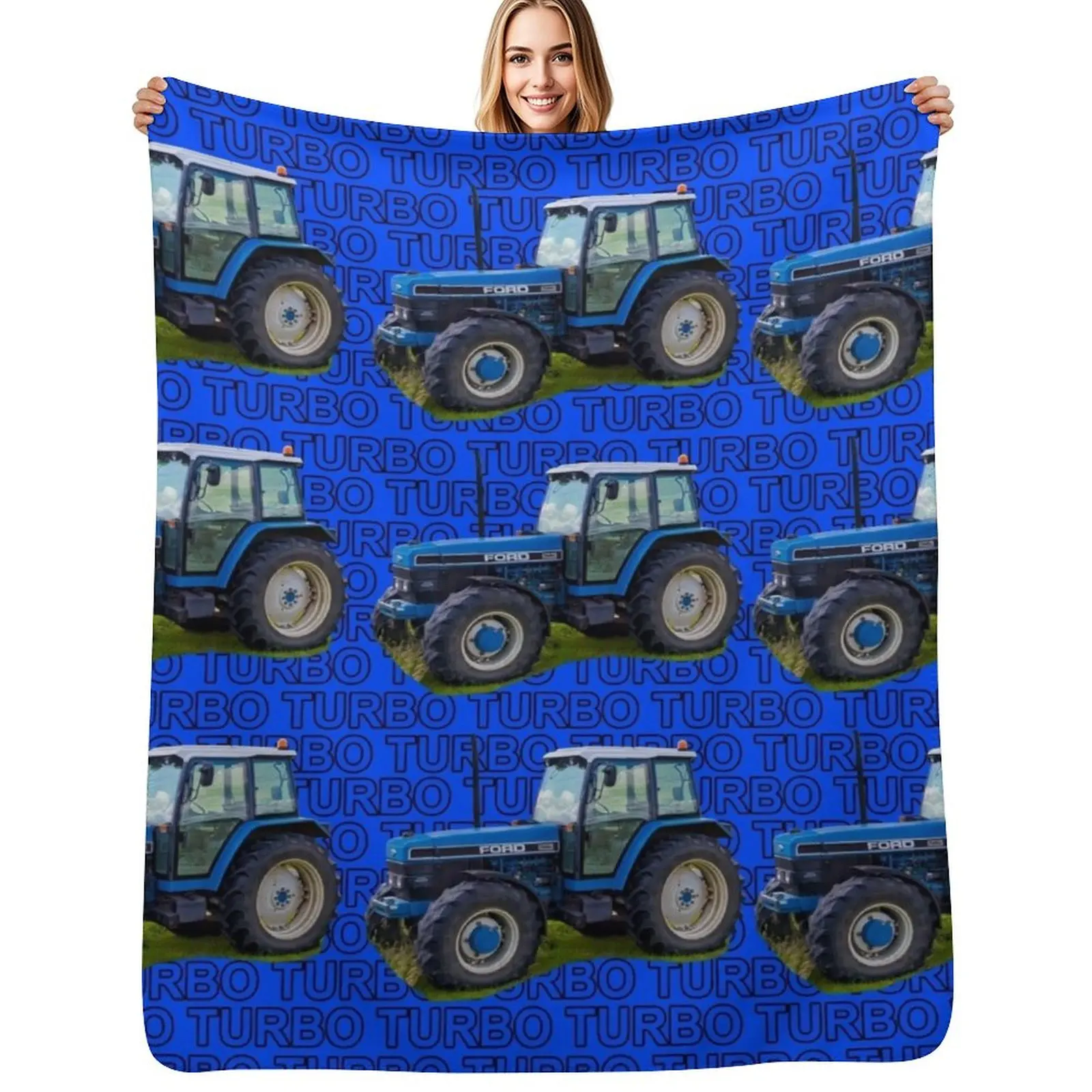 

blue tractor Throw Blanket Loose funny gift decorative Custom Blanket