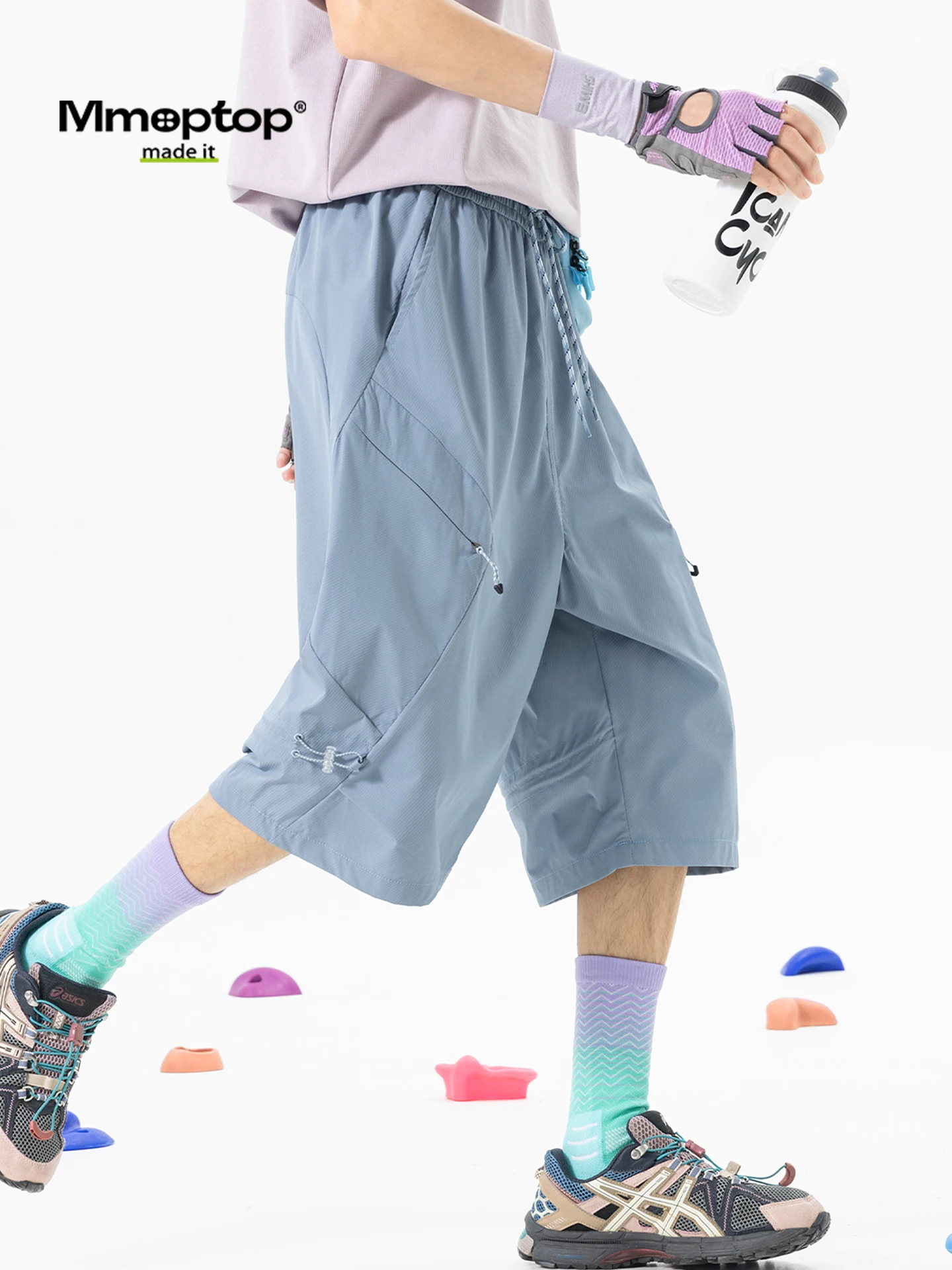 

MMOPTOP Men's Summer Seven-Foot Shorts Breathable Outdoor Sports Mid-Pants Thin Model Casual Loose Fit Polyester Fiber