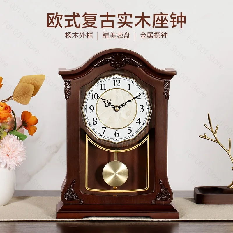 Retro Mechanical Pendulum Wall Clock Classic Decorative Wall‑mounted Clock for Indoor Living Room Home Decoration