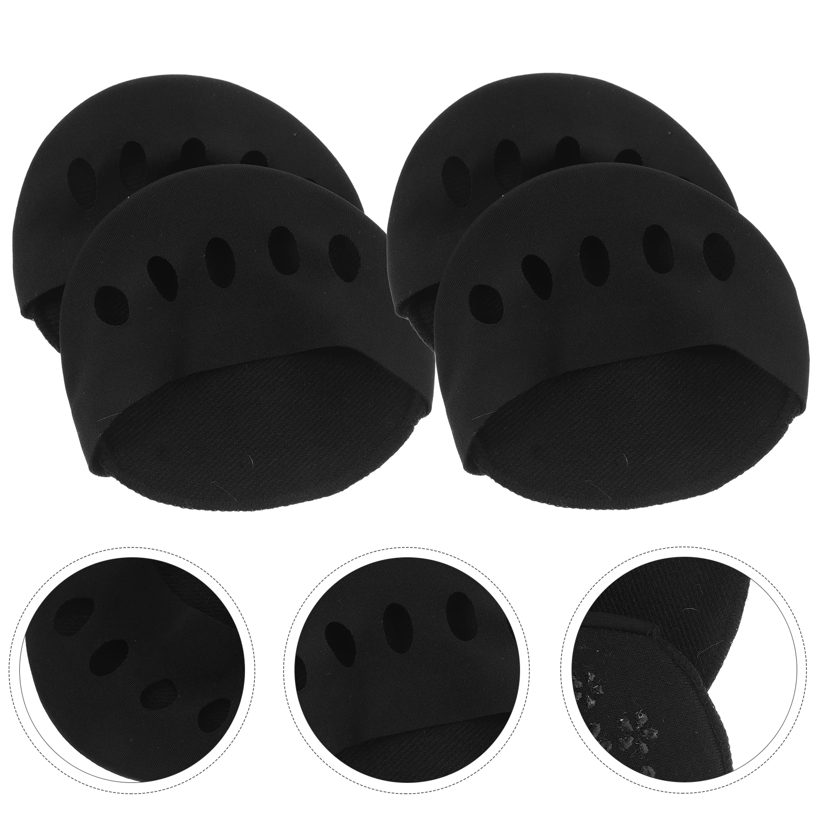 

Invisible Forefoot Pad Toe Socks 2 Pairs Black High Heels Separated Finger Sweat Absorption Summer Non Slip Half Socks Women