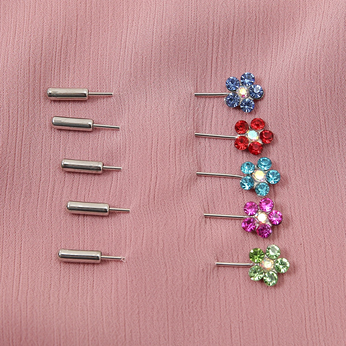 Wholesale Hijab Scarf Pins 10pcs/Bag Brooch Pins For Women Muslim Mixed Colors Decorated Accessories Casual Safety Pins