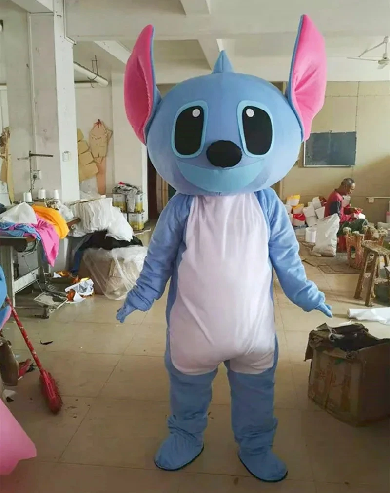 하이 퀄리티 블루 릴로 & 스티치 만화 캐릭터 마스코트 코스튬 디즈니 광고, 멋진 원피스 동물 미키 마우스 코스프레
