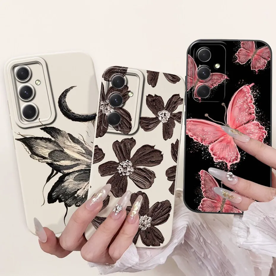 삼성 갤럭시 C55 F55 M55 M55s 렌즈 보호 케이스, 삼성 M55 55 55S C55 5G 용 소프트 실리콘 휴대폰 케이스, 귀여운 새로운 디자인