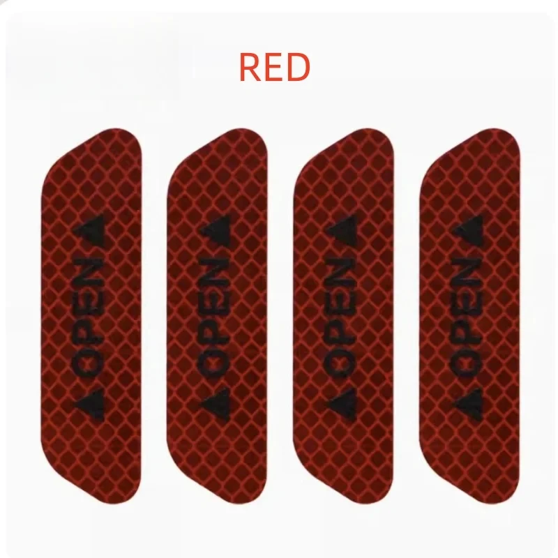 Universa Car OPEN Reflective Tapes Sticker Auto Door 4pcs Warning Mark Notice Reflector Strip Reflectant Luminous Reflex Safety