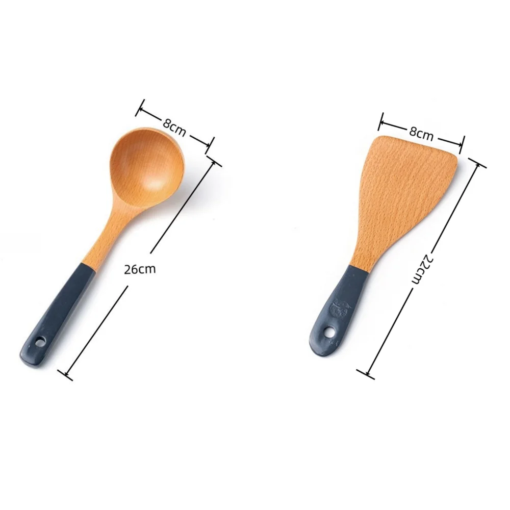 Long Handle Wooden Cooking Kitchenware Non-stick Stir-Fry Spatula Household Heat Resistant Soup Spoons Utensil Kitchen Accessory