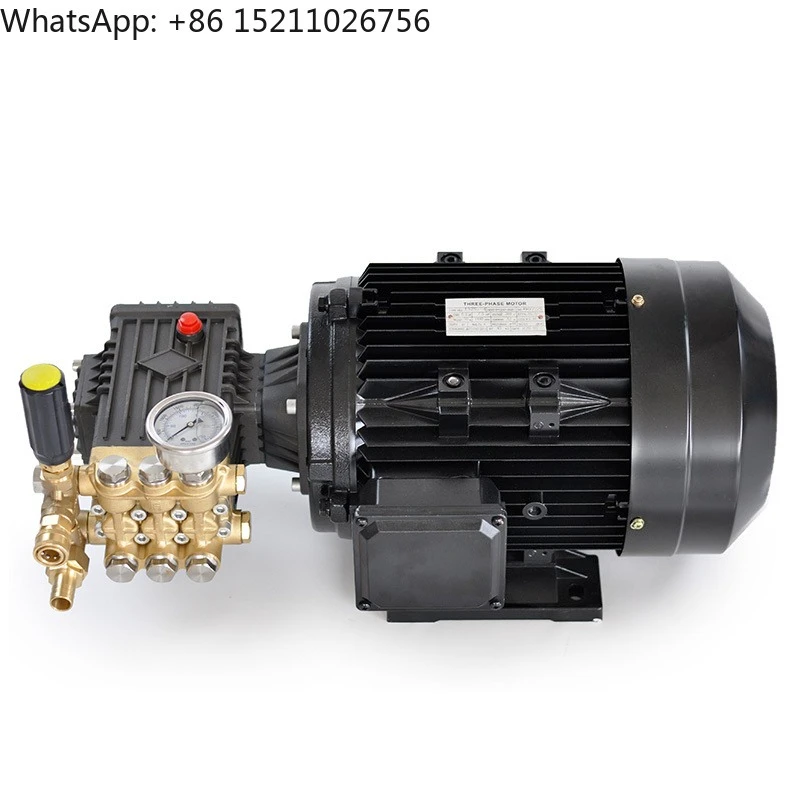 for Pump Motor Assembly for High Pressure Car Washing Machine All-copper Motor Washer Pump Triplex Plunger Pump 100 Bar