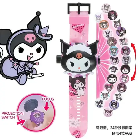 Sanrio Hello Kitty Toys Set 3D-projektion Digital Klocka Cinnamoroll Kuromi Melody Anime Actionfigurer Modellleksak Barnpresent 12 best sales Hello Kitty smartklocka för barn - №8