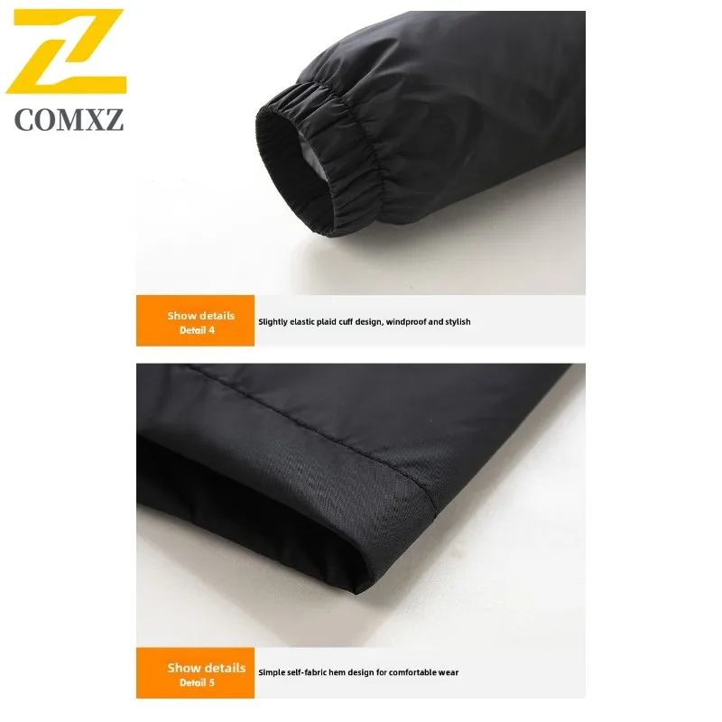 COMXZ Men Hooded Jacket Color Blocking Outdoor Adventure Hiking Camping Hunting Windbreaker Coat Autumn Adventure Techwear Coat