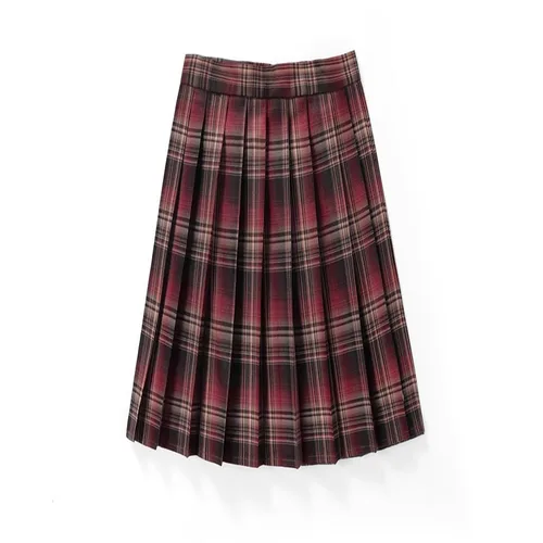 Imagen 2 del producto Falda plisada de cintura alta de 60CM de longitud, ropa de verano para mujer, falda Midi negra coreana Harajuku para uniforme de colegiala