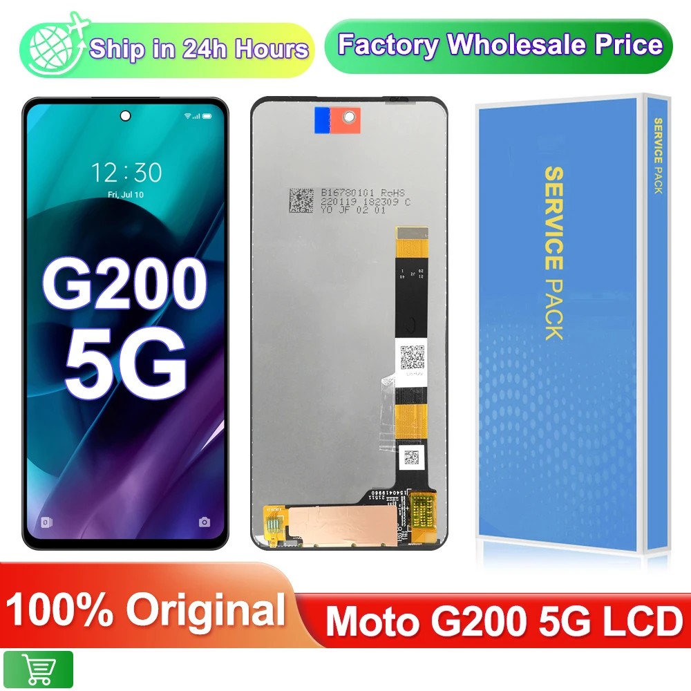 

6.8'' Original For Motorola Moto G200 5G LCD Display Touch Screen Assembly Digitizer Replacement For Moto G200 lcd with Frame