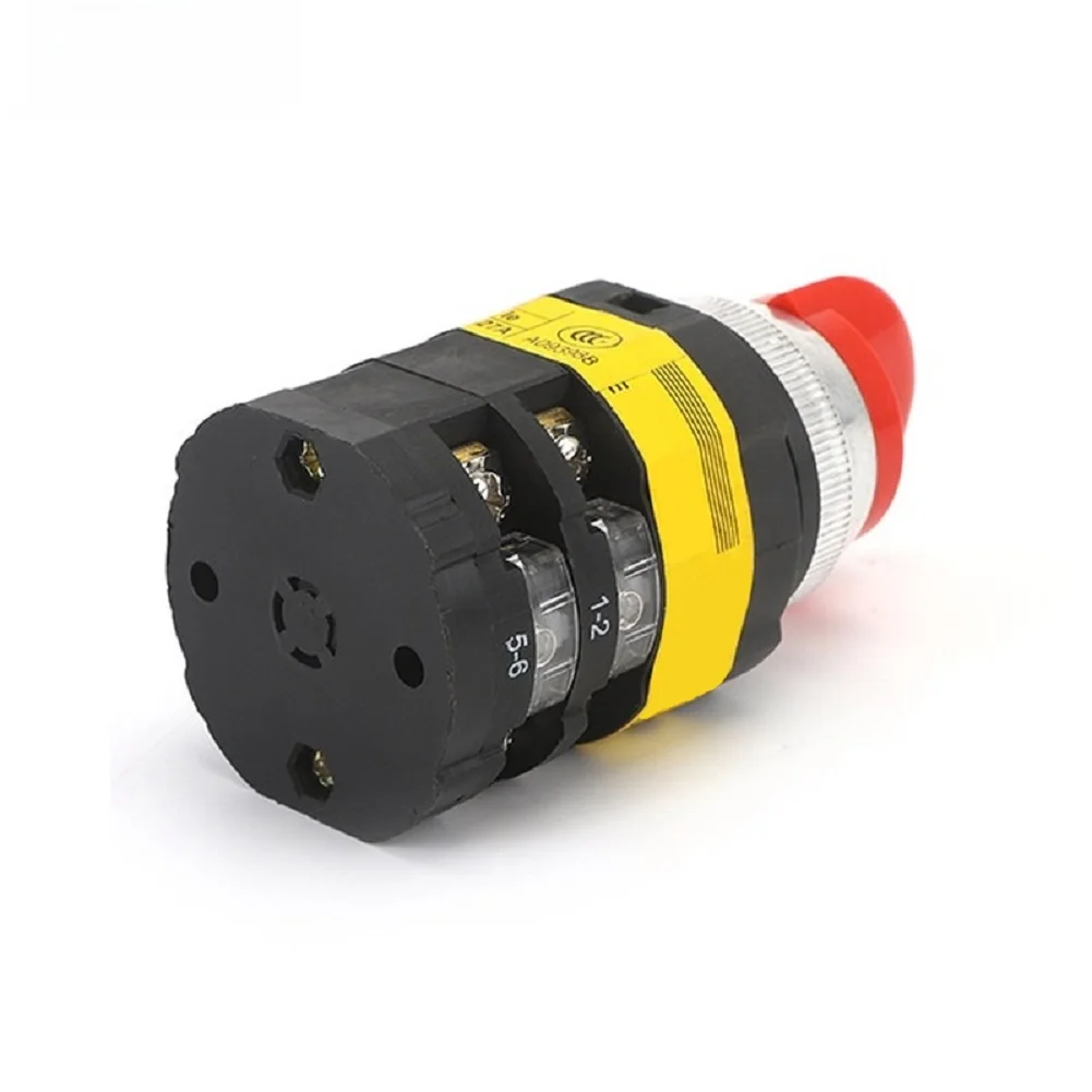 3 Position 2 Section Rotary Changeover Switch 500V 25A Red Black For Milling Machine Circuit Control Industrial Electrical For