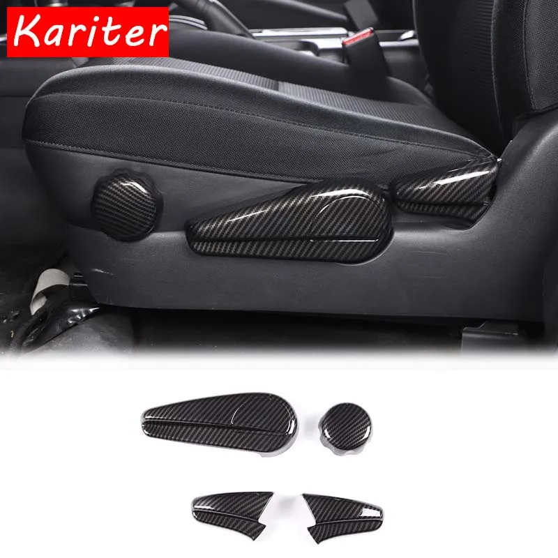 

For Toyota FJ Cruiser 2007-2021 ABS Carbon Fiber Style Car Seat Adjustment Cover Decorative Sticker Interior Accessories