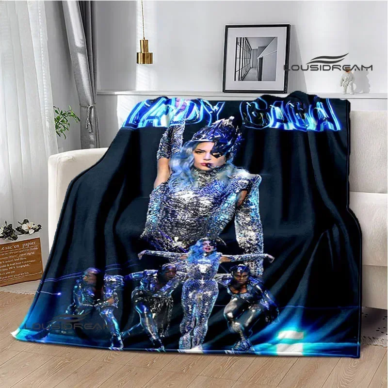 بطانية من الفانيلا مطبوعة من Star Lady Gaga ، بطانية ناعمة ومريحة ، للسفر المنزلي ، بطانات سرير ، هدية عيد ميلاد #4
