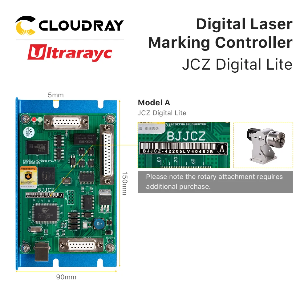 Imagem -03 - Digital Lite Ultrarayc Placa de Marcação a Laser Cartão Controlador para Co2 Yag Máquina de Marcação a Laser uv Bjjcz