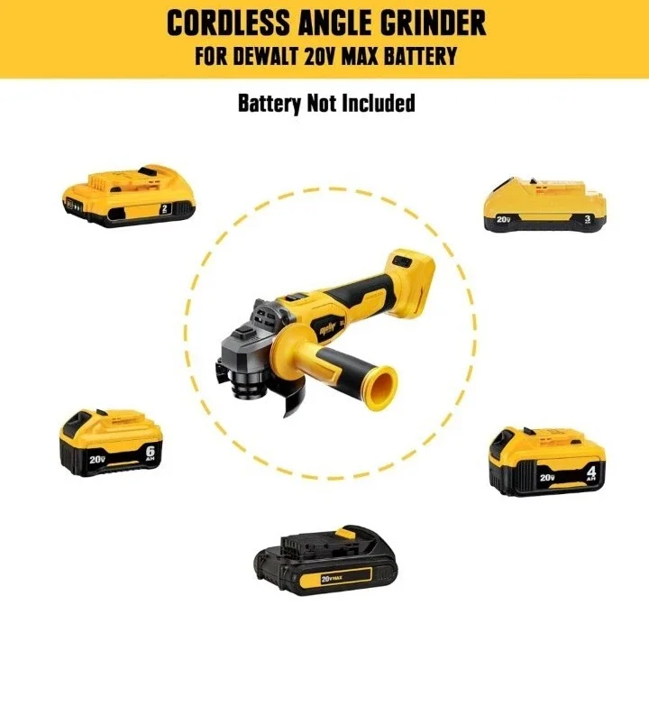Cordless Angle Grinder FOR Dewalt 20V Battery Bare Tool