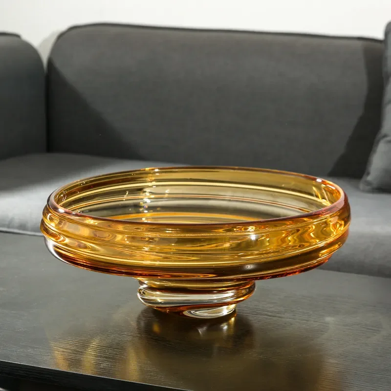 Nordic Style Glass Fruit Plate Modern Minimalist Desktop Decor Elegant Home Living Room Centerpiece Bowl for Kitchen Dining