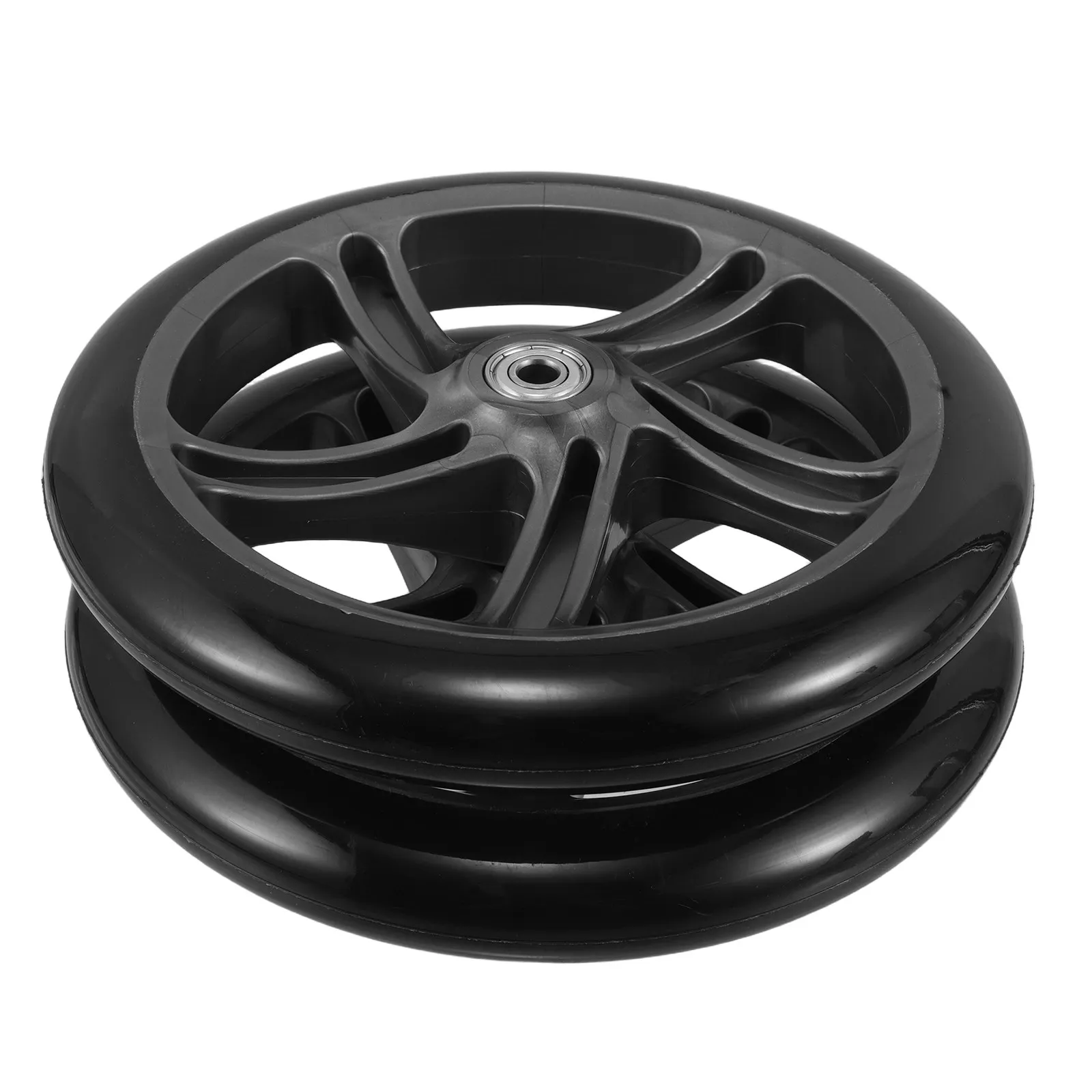 

2Pcs Manual Transport Wheelchair Replacement Wheels 8Inch 200Mm PU Anti Slip Universal Replacement Mobility Casters