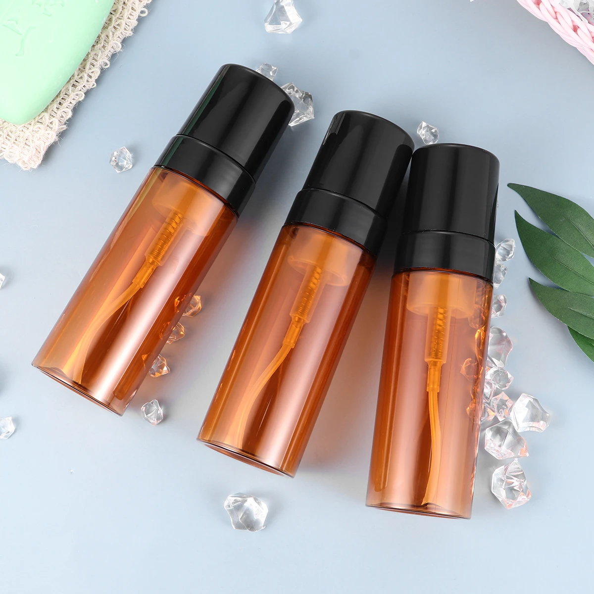 

3pcs Reusable Empty Bottles Travel Size Refillable Containers Leak Proof Pump Dispenser Foam Bottle Shampoo Storage Solution Gym