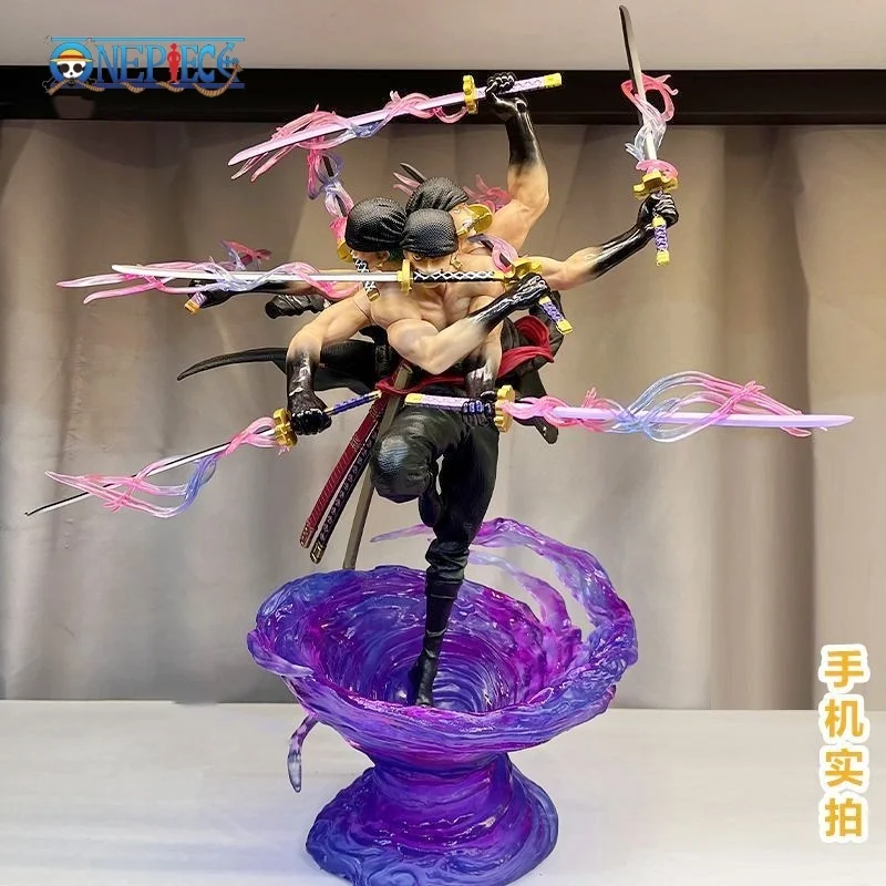 35cm One Piece Anime Figures Roronoa Zoro Figure Pvc Gk 9 Swords Style Ashura Figurine Tornado Statue Collection Model Decor Toy