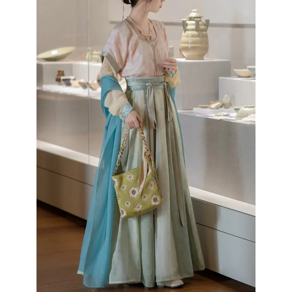 Women's Song Dynasty Bijia Hanfu Chinese Style Modified Ancient Daily Commute Full Set Dress