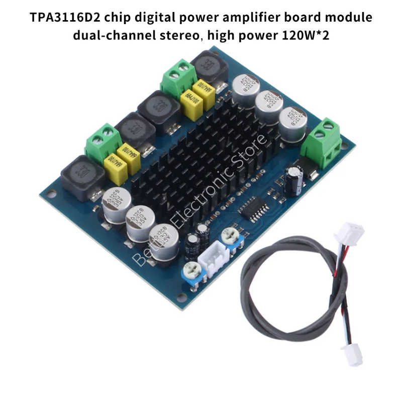 

2*120W audio amplifier board DC12-26V TPA3116D2 digital power amplifier board with dual channels