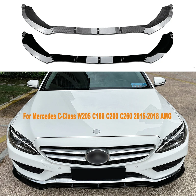 

For Mercedes C-Class W205 C180 C200 260 2015-2018 AMG Front Bumper Lip Splitter Diffuser Body Kit Spoiler Bumper Guard Protector