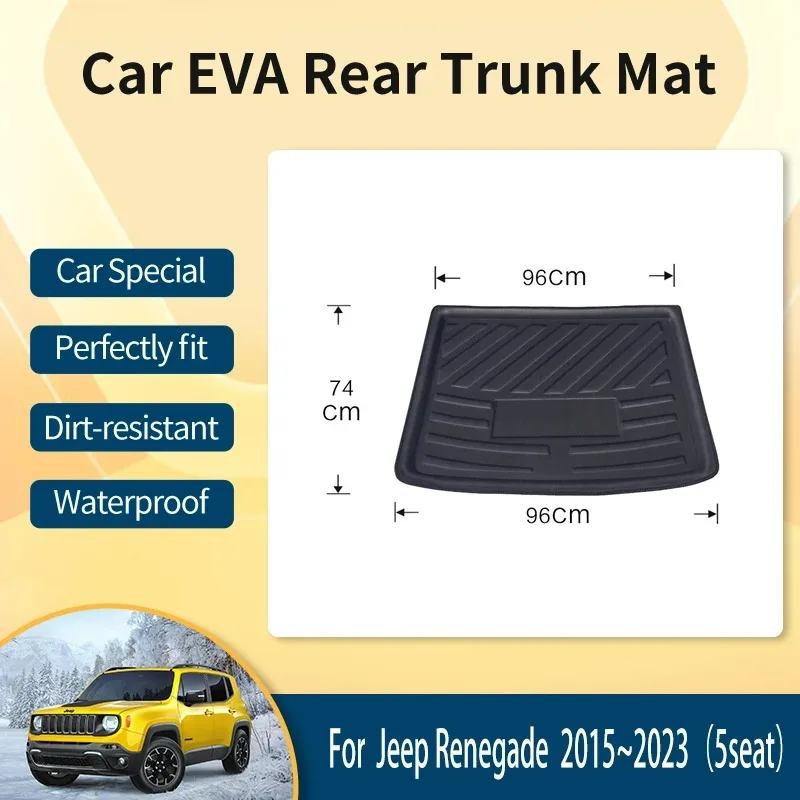 

Car Mats Fit For Jeep Renegade 2015~2023 Waterproof Carpets Car Rear Trunk Storage Pads Tray Cargo Mud Boot Matt Car Accessories