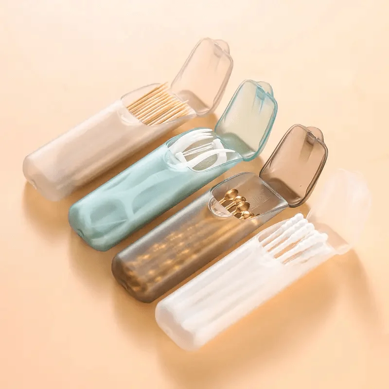 Portable Dental Organizer Transparent Plastic Leak-Proof Case  for Toothpick Floss Travel Home Storage