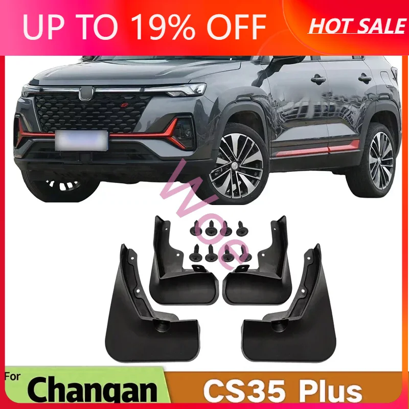 Woe Mud Flaps for Changan CS35 Plus 2023 Splash Guard Fender Protector Exterior Mudguard Accessories 2019-2022 Front Rear