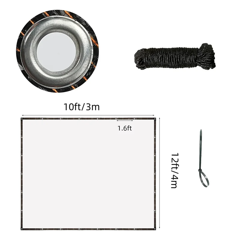 HLZS-10X12 FT Telo trasparente con bordo rinforzato, resistente impermeabile, telo in plastica trasparente con occhielli