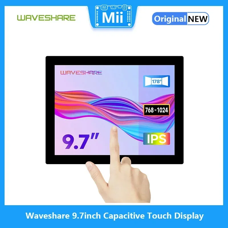 Waveshare 9,7 Zoll kapazitives Touch-Display 768 x 1024, gehärtete Glasscheibe, HDMI-Schnittstelle, IPS-Panel, 10-Punkt-Touch