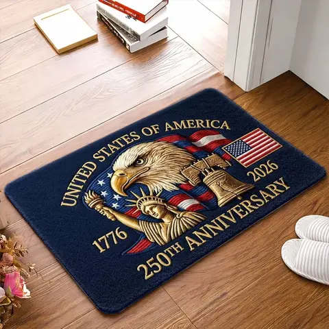 US Independence 250th Anniversary Doormat Multi Pack Set Patriotic Flannel Rug Non Slip Rubber Backing Washable Welcome Mat