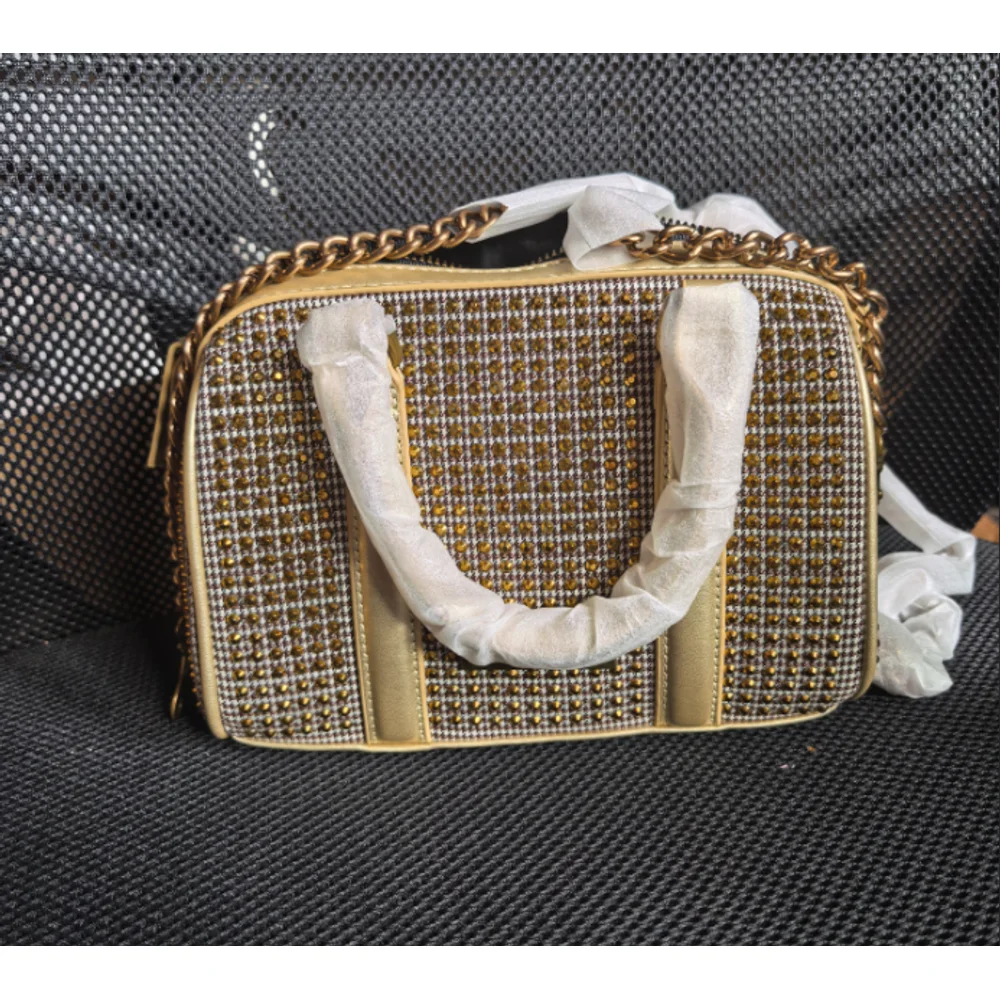 

New Rhinestone-decorated Pillow Bag, Versatile Messenger Bag, Chain-style Handbag
