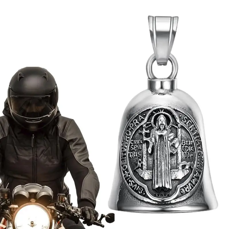 Classic Exquisite Riding Motorcycle Bell Pattern Pendant Necklace Men And Women Punk Daily Leisure Amulet Rider Gift